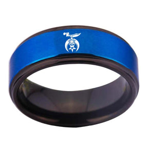 Shriners  Ring - Blue Tungsten - Bricks Masons