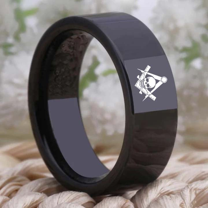 Widows Sons Ring - Black Tungsten - Bricks Masons