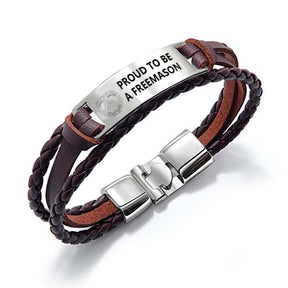 Grand Master Blue Lodge Bracelet - Black & Brown - Bricks Masons