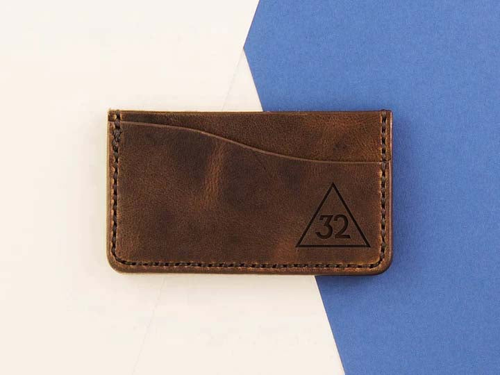 32nd Degree Scottish Rite Wallet - Dark Brown - Bricks Masons