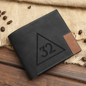 32nd Degree Scottish Rite Wallet - Leather Various Colors - Bricks Masons
