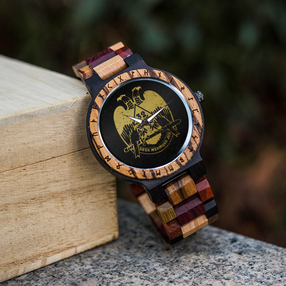 32nd Degree Scottish Rite Wristwatch - Wings Down Various Colors - Bricks Masons
