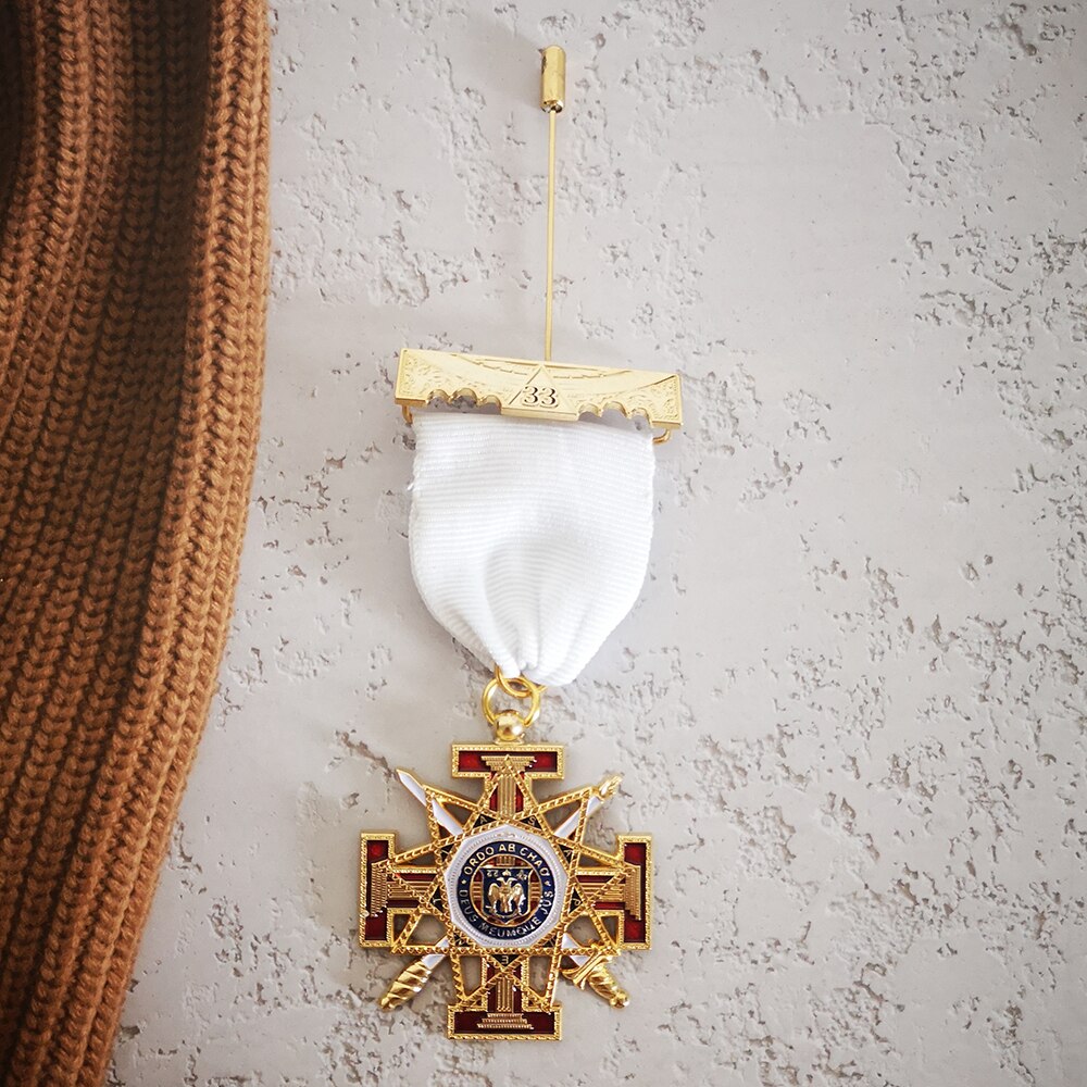 33rd Degree Scottish Rite Breast Jewel - Golden - Bricks Masons