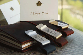 33rd Degree Scottish Rite Pen Holder - Leather Brass - Bricks Masons