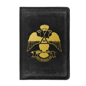 33rd Degree Scottish Rite Wallet - Wings Down Black & Brown - Bricks Masons
