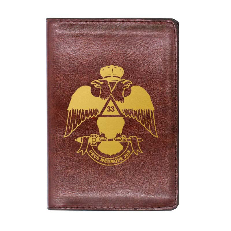 33rd Degree Scottish Rite Wallet - Wings Down Black & Brown - Bricks Masons