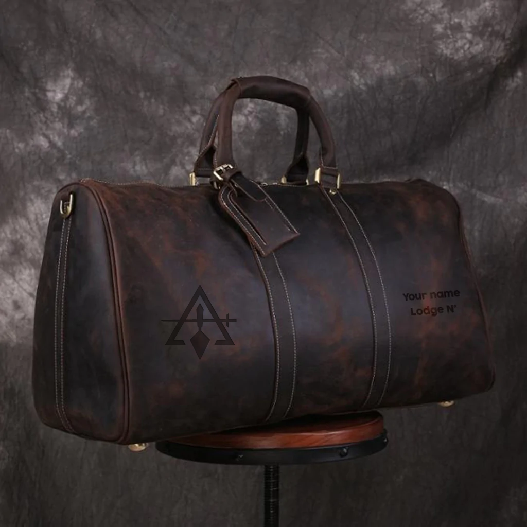 Council Travel Bag - Genuine Vintage Leather - Bricks Masons