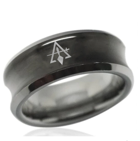 Council Ring - Black Concave Tungsten - Bricks Masons