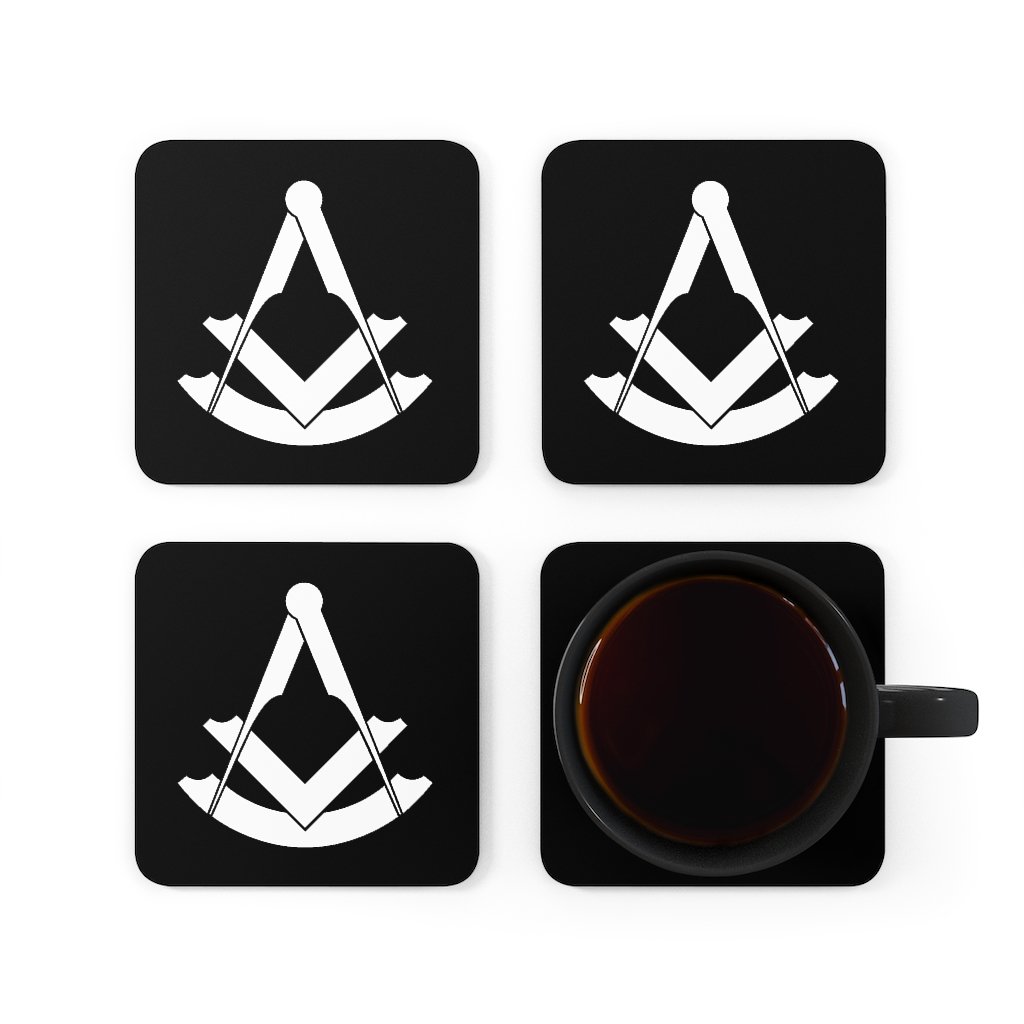 Past Master Blue Lodge Coaster - Black & White - Bricks Masons