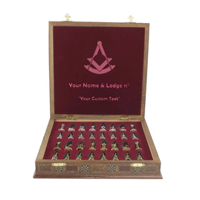 Past Master Blue Lodge Chess Set - Hand Workmanship Patterns - Bricks Masons