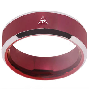 32nd Degree Scottish Rite Ring - Red Color - Bricks Masons