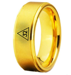 32nd Degree Scottish Rite Ring - Gold Tungsten - Bricks Masons