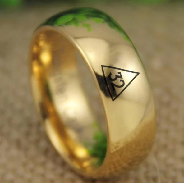 32nd Degree Scottish Rite Ring - Gold Color - Bricks Masons