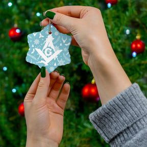 Master Mason Blue Lodge Christmas Ornament - Ceramic 2 Shapes - Bricks Masons