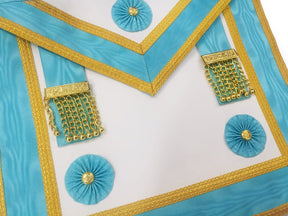 Master Mason Blue Lodge Canada Regulation Apron - Sky Blue Moire - Bricks Masons