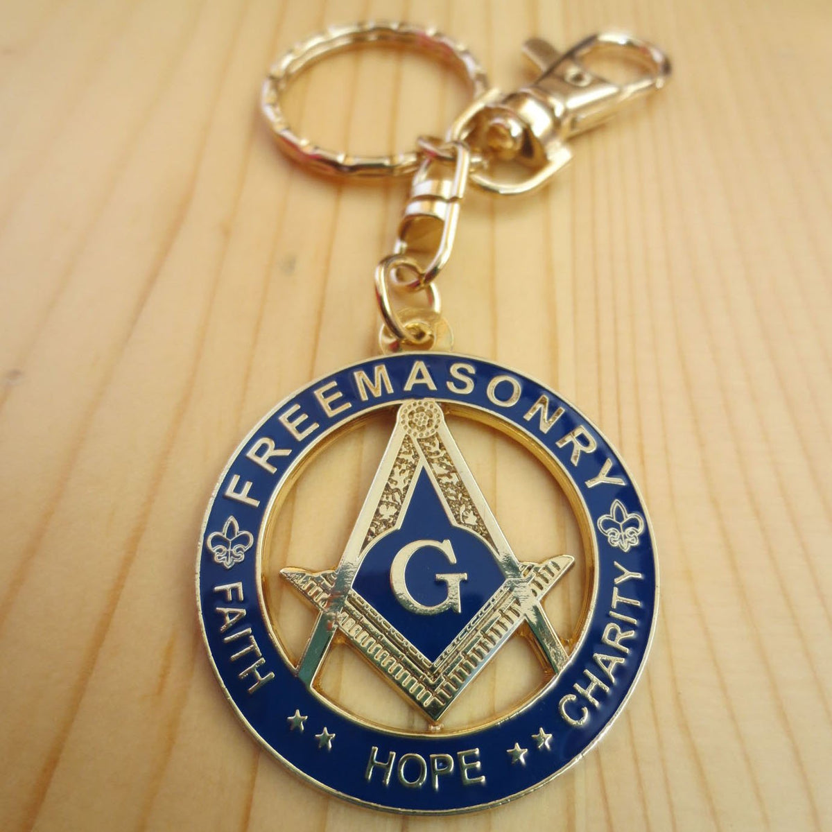 Freemasonry Faith Hope Charity Masonic Key Chain - Bricks Masons