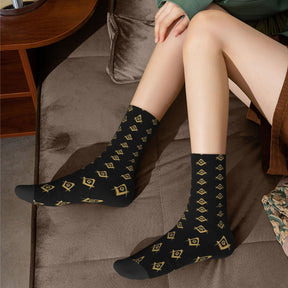 Master Mason Blue Lodge Sock - Black & Gold - Bricks Masons