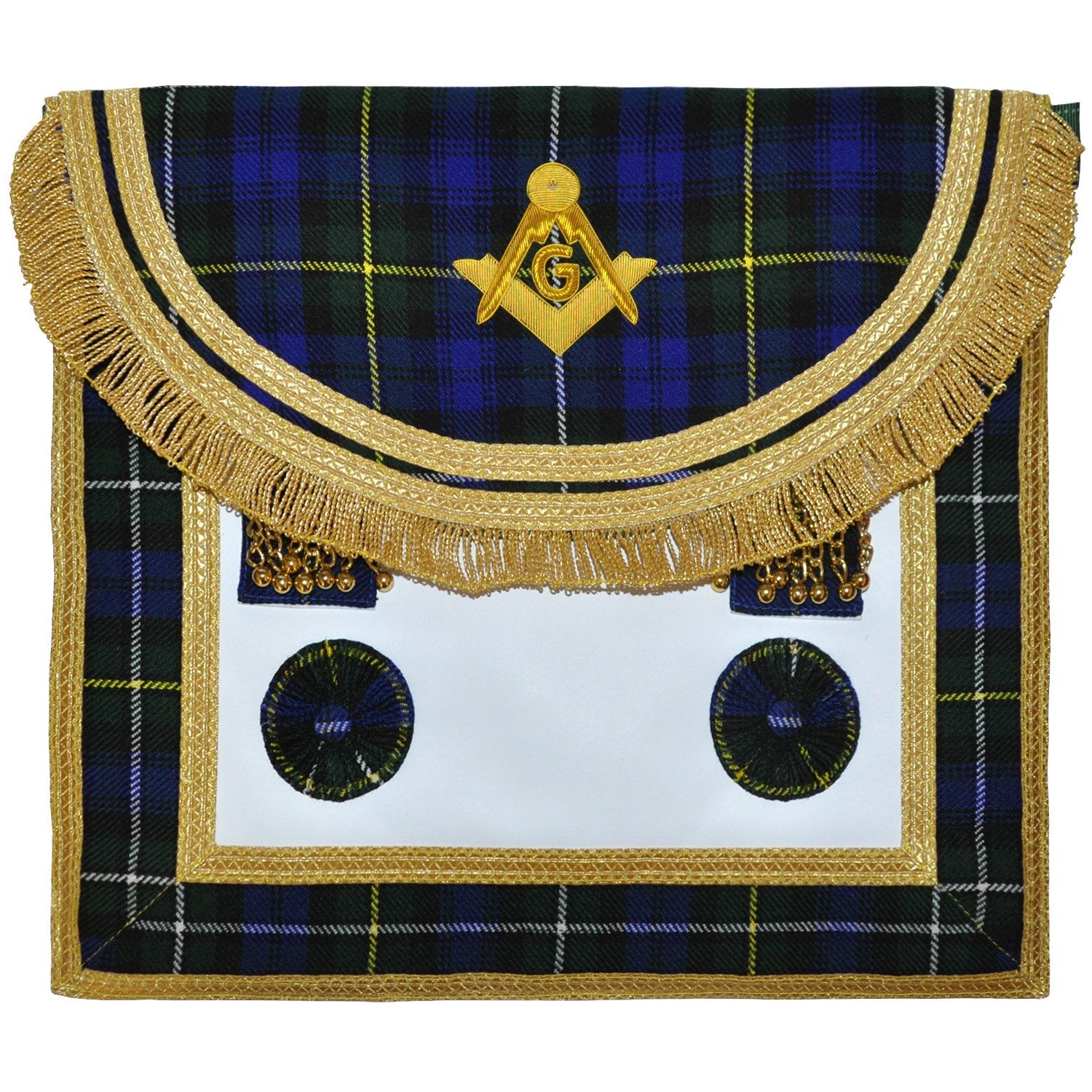 Scottish Rite Master Mason Handmade Embroidery Apron - Striped Blue - Bricks Masons