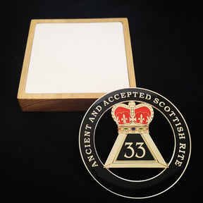 33rd Degree Scottish Rite Car Emblem - Ancient And Accepted Medallion - Bricks Masons