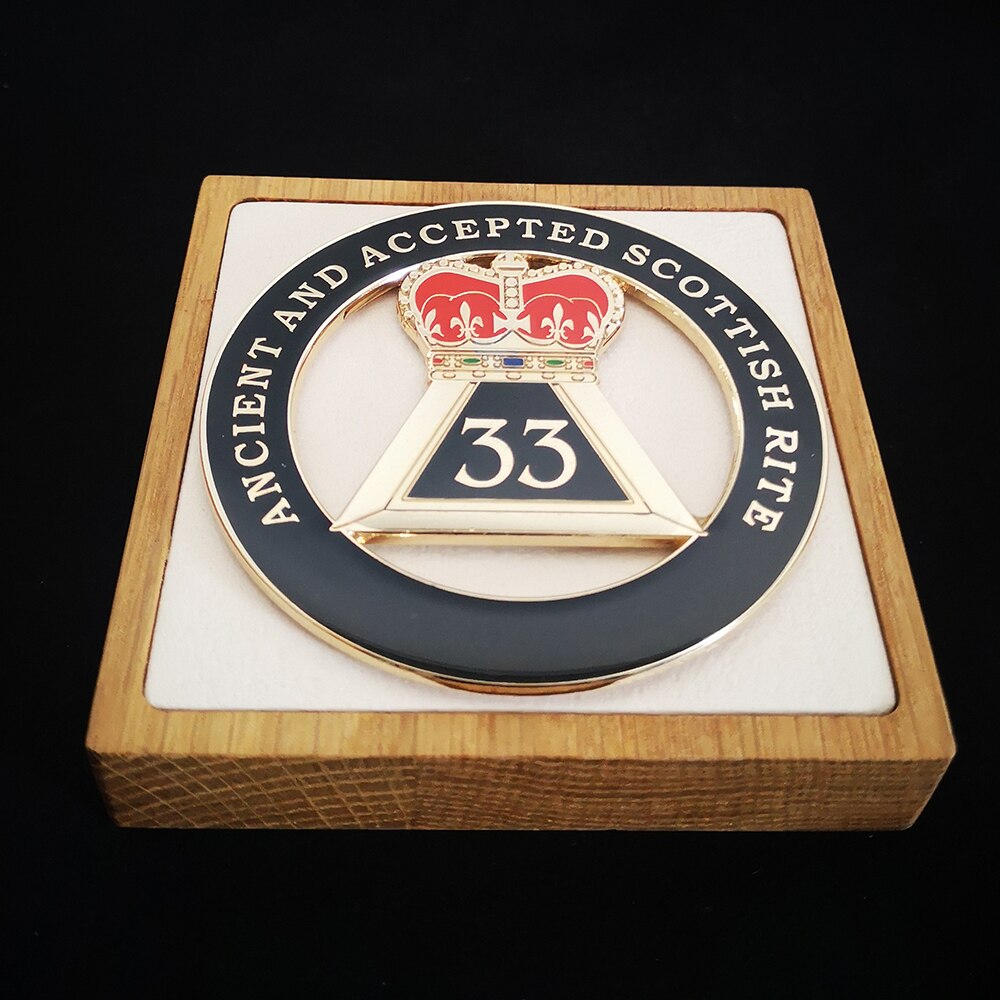 33rd Degree Scottish Rite Car Emblem - Ancient And Accepted Medallion - Bricks Masons