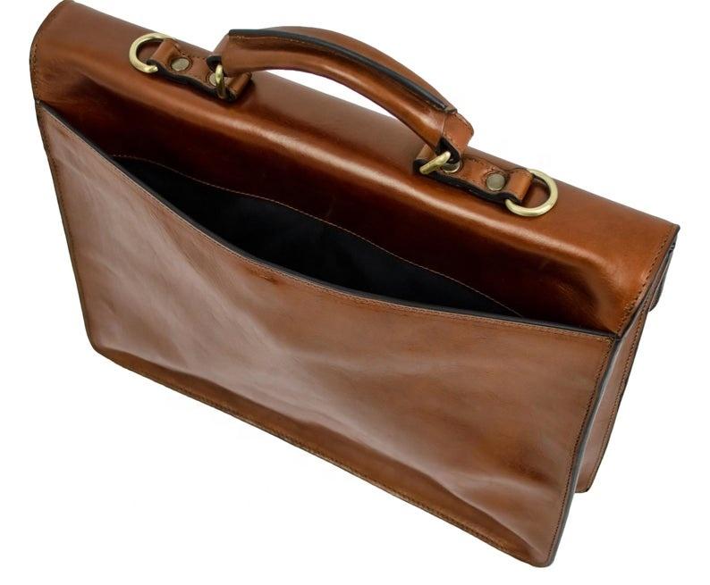 Past Master Blue Lodge Briefcase - Brown Leather - Bricks Masons