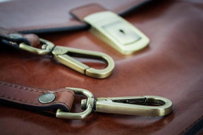 Past Master Blue Lodge Briefcase - Brown Leather - Bricks Masons