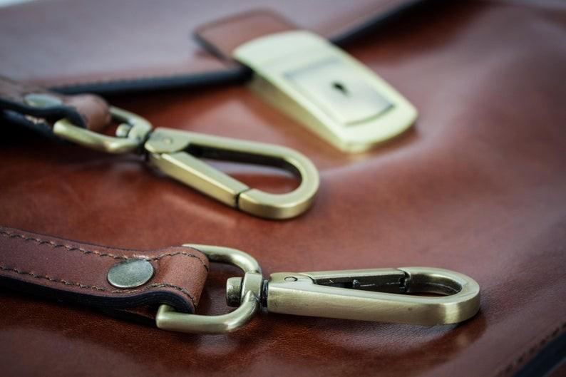 Widows Sons Briefcase - Brown Leather - Bricks Masons