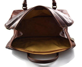 Widows Sons Travel Bag - Genuine Light Brown Leather - Bricks Masons