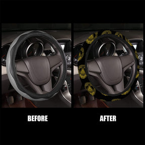 Grand Master Blue Lodge Steering Wheel Cover - White & Gold - Bricks Masons