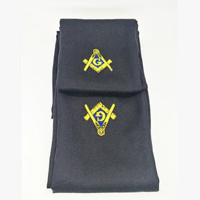 Master Mason Blue Lodge Scarf - Embroidery Cashmere (Black/Red/White) - Bricks Masons