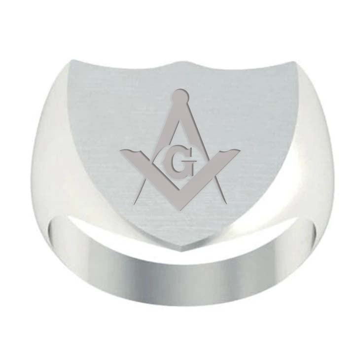 Master Mason Blue Lodge California Regulation Ring - Sterling Silver - Bricks Masons