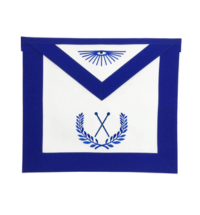 Master of Ceremonies Blue Lodge Officer Apron - Royal Blue with Wreath - Bricks Masons
