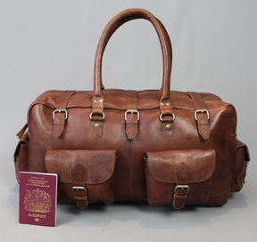 Past Master Blue Lodge Travel Bag - Conker Brown Leather - Bricks Masons