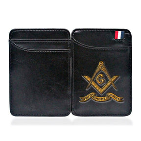 Master Mason Blue Lodge Wallet - With Credit Card Holder Brown & Black - Bricks Masons