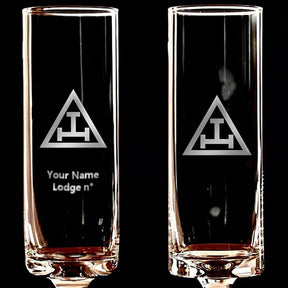 Royal Arch Chapter Champagne Flute - 2 Pieces Set - Bricks Masons