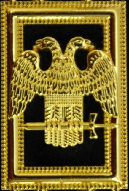 32nd Degree Scottish Rite Chain Collar - Wings Down Gold Plated on Black Velvet - Bricks Masons