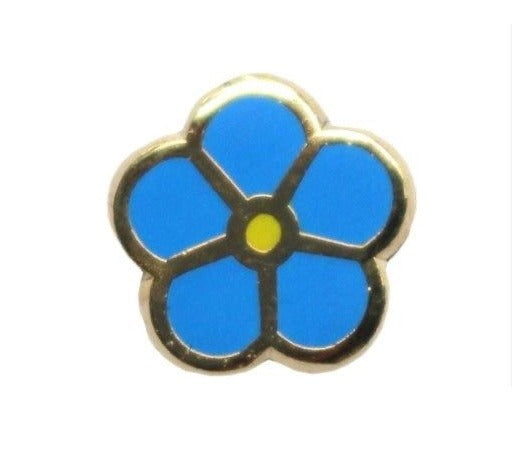 Masonic Lapel Pin - Blue Forget Me Not Emblem - Bricks Masons