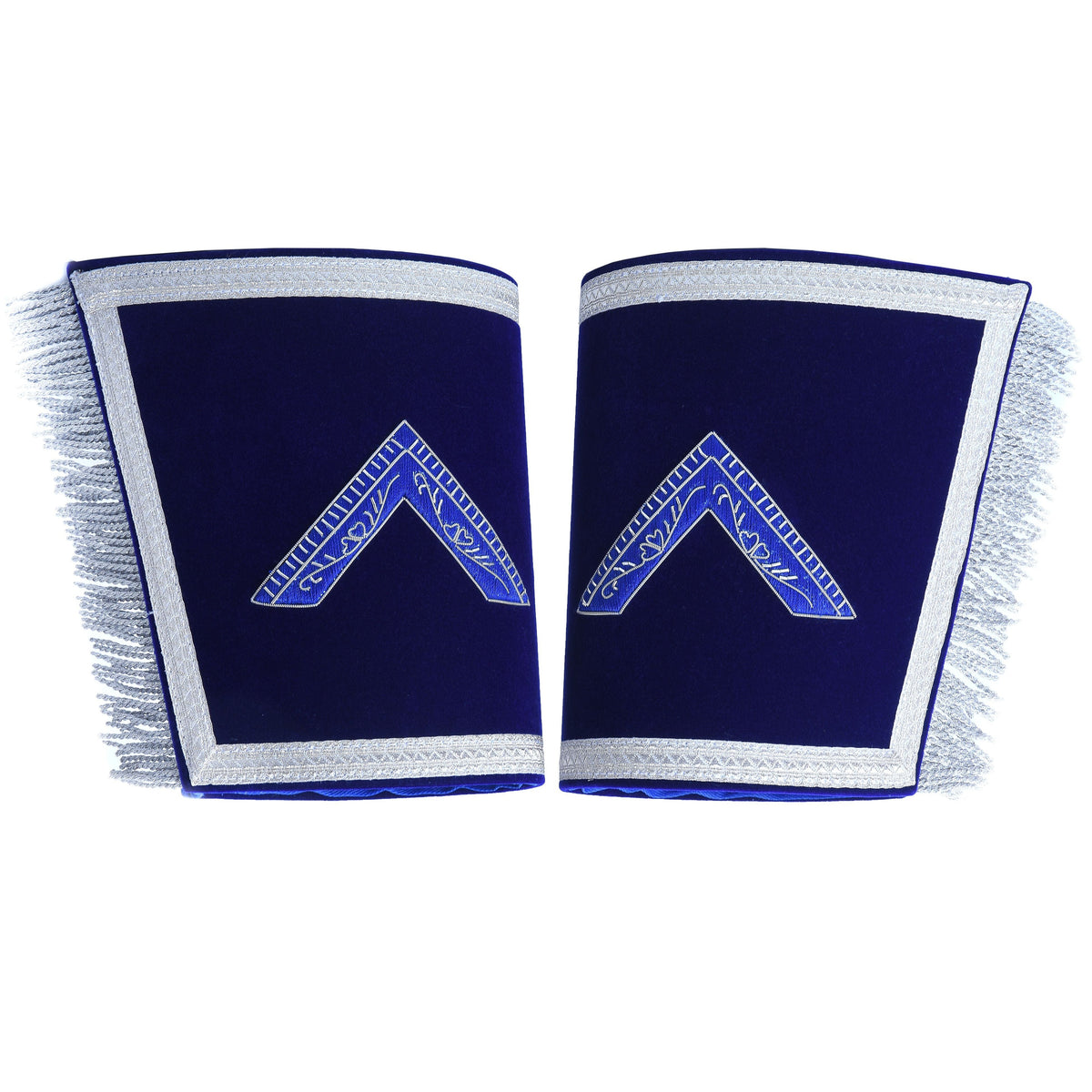 Worshipful Master Blue Lodge Cuff - Blue Velvet Hand Embroidered - Bricks Masons